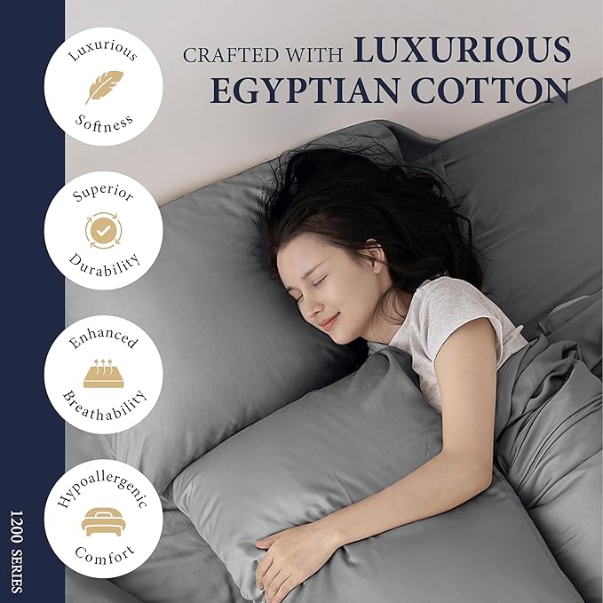 100% Egyptian Cotton King Size Sheets Set - Image 2