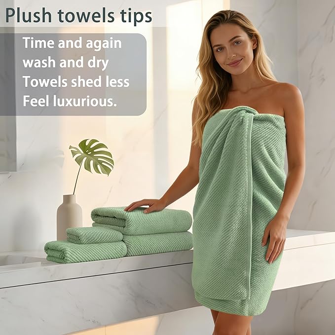 VOOVA & MOVAS Green Bath Towels - Image 3