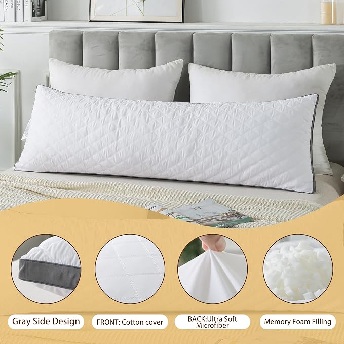 WhatsBedding Memory Foam Body Pillow - Image 7