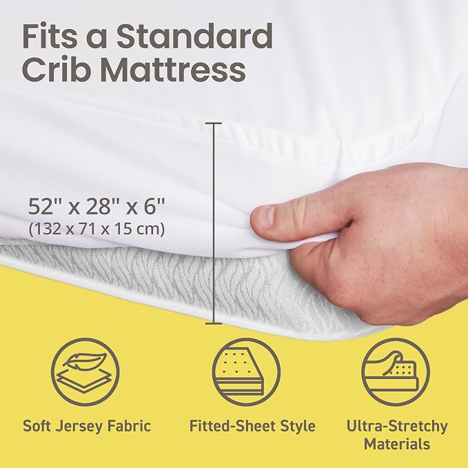 SafeRest Waterproof Mattress Protector Crib Size – Absorbent Breathable Soft - Image 3
