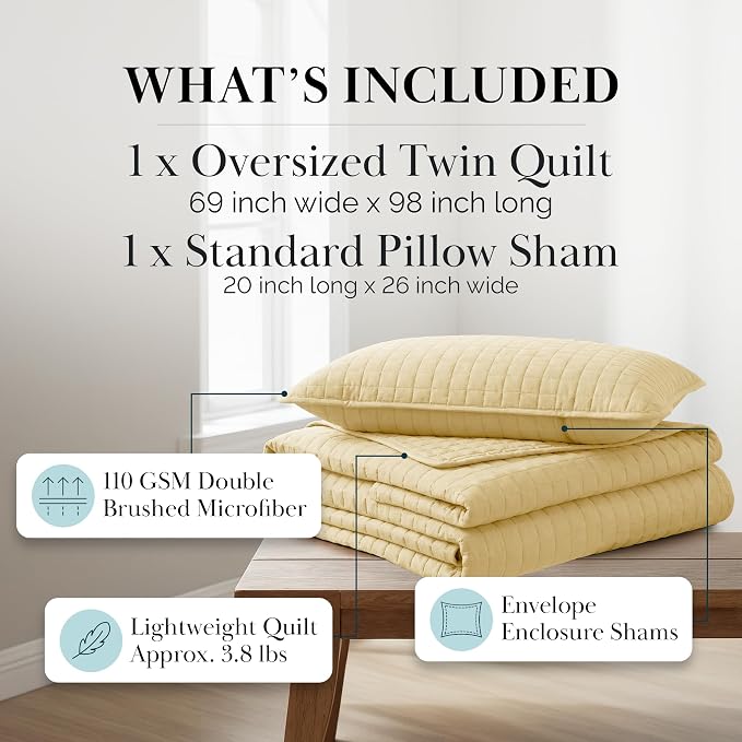 Southshore Fine Living, Inc. Twin Quilt Bedding Set, Soft Brushed Microfiber - Image 2