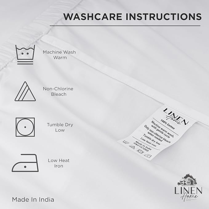 Linen Home 100% Cotton Percale Weave Fitted Sheet, Full Size, Tera Clay - Image 5