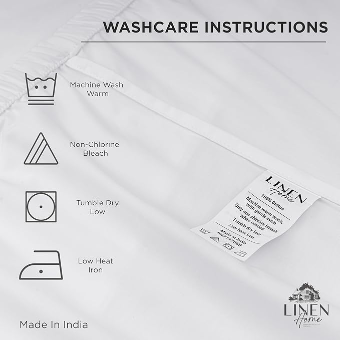 Linen Home 100% Cotton Percale Weave Fitted Sheet, Twin Size, Mauve Lavender - Image 5