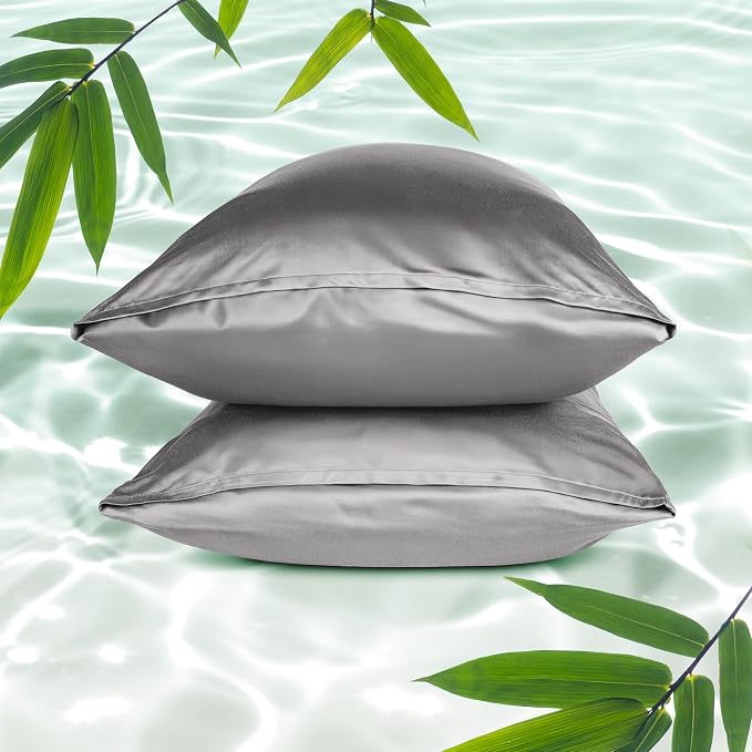 Bare Home 100% Rayon Made from Bamboo Luxury Standard Size Set of 2 Cooling by BareHome