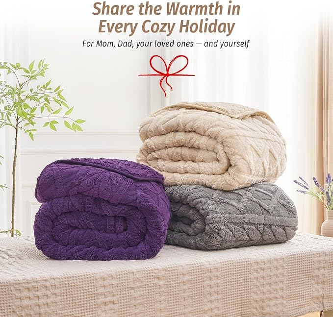 Wemore Jacquard Fleece Weighted Blanket Twin Size 48" x 72" 15lbs, Ultra Soft - Image 6