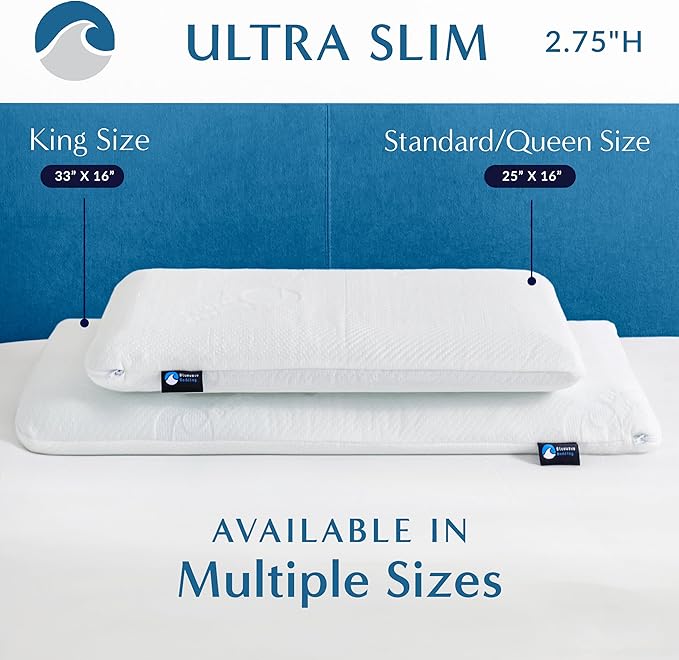 Bluewave Bedding Ultra Slim Gel Memory Foam Pillow - Image 6
