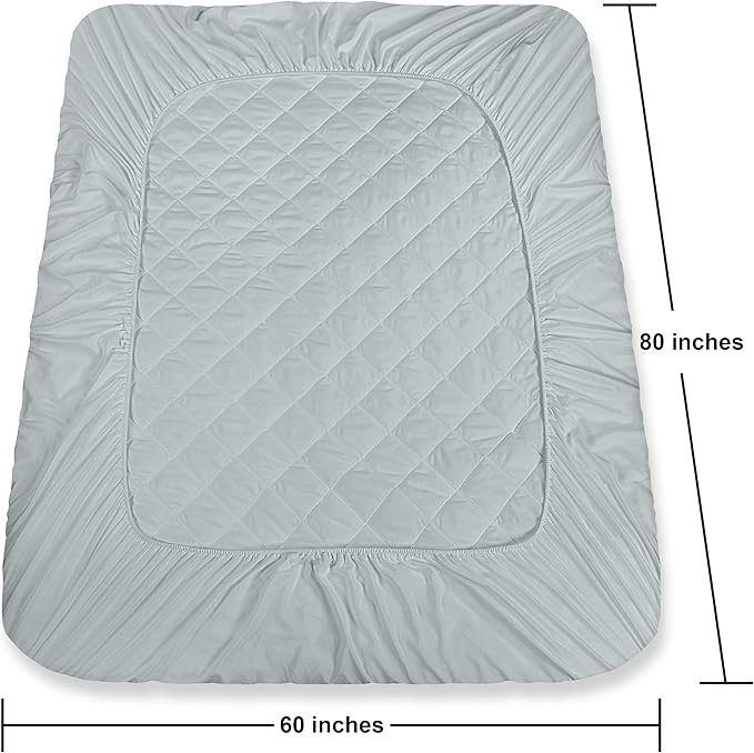 Utopia Bedding Quilted Fitted Mattress Pad, Queen Size, Elastic Fitted Mattress - Image 4