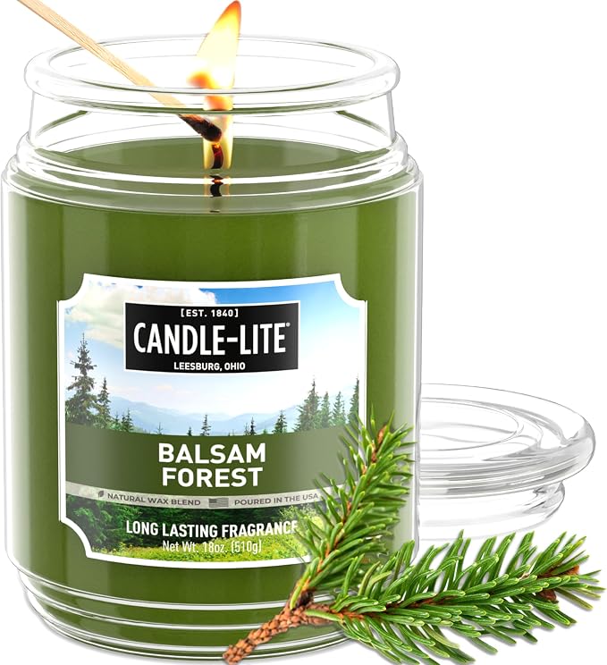 Candle-lite Fall Scented Candles, Balsam Forest Fragrance, 18 oz Jar, Proudly by Candle-liteCompany