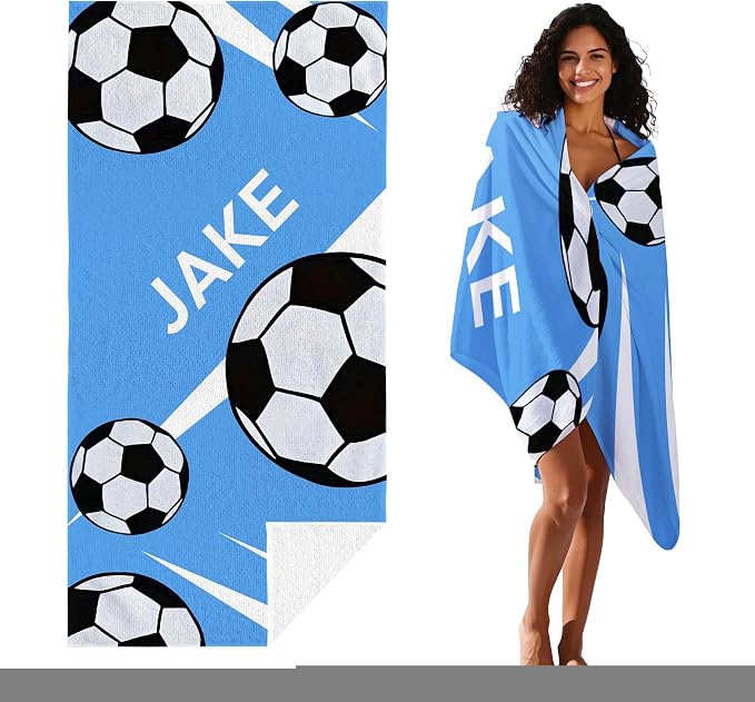 Personalized Beach Towel With Name, Custom Beach Towel with Text, Customized - Image 2