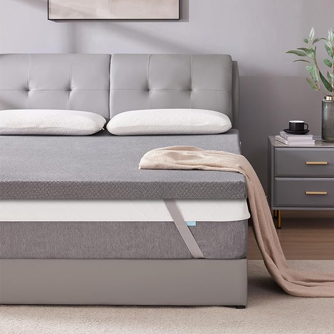 SINWEEK 2 Inch Gel Memory Foam Mattress Topper Twin Size, Ventilated High by SINWEEK