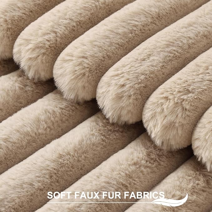 Pallene Faux Fur Plush Throw Pillow Covers 26x26 Set of 2, Luxury Soft Fluffy - Image 2