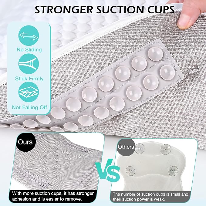 Full Body Bath Pillow for Bathtub, Thick Soft Tub Cushion - Image 5