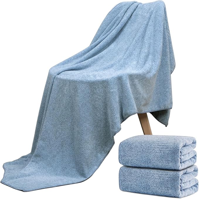 SEISSO 2 Pack Extra Large Bath Towels 63"x35", Bath Sheets by SEISSO