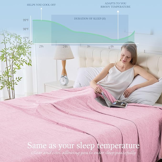Cooling Blanket Throw Size, Cold Blanket Thin Lightweight Breathable Soft - Image 3