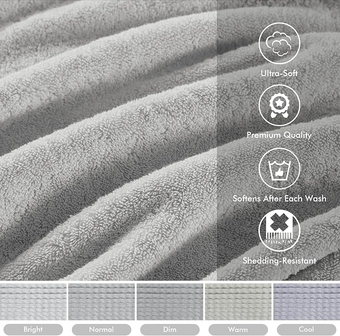 Madison Park 800GSM Bathroom Towel Set of 8 100% Cotton Bath Towel Set - Image 3
