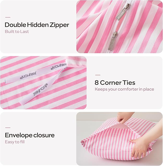 JELLYMONI King Duvet Cover Set, Cotton Duvet Cover 2 Pieces - Image 4