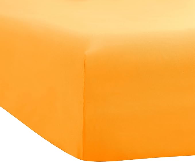 Sfoothome Orange Fitted Sheet, 14 Inch Pocket Deep, Microfiber Sheets, Full Size - Image 3
