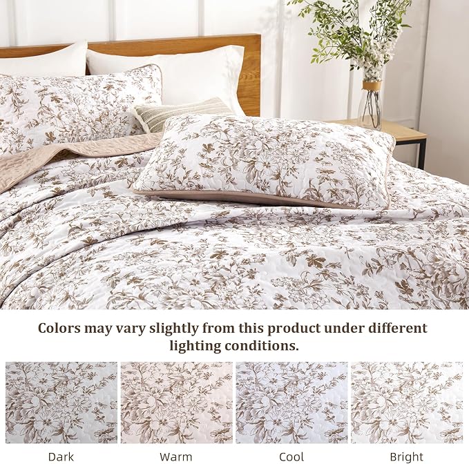 WONGS BEDDING Queen Size Quilt Set, Botanical Quilt - Image 6