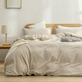 BESTOUCH Duvet Cover Set 100% Washed Cotton Linen Feel Super Soft Comfortable by BESTOUCH