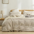 BESTOUCH Duvet Cover Set 100% Cotton Linen Feel Super Soft Comfortable Chic by BESTOUCH
