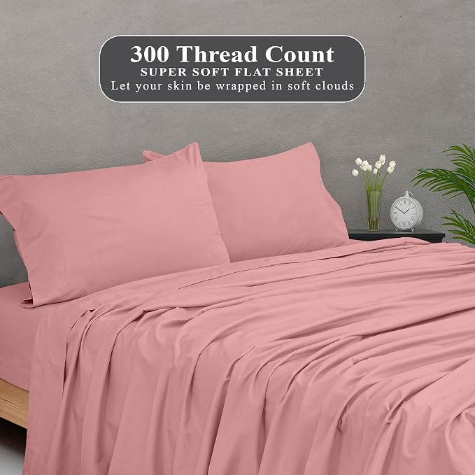 Royale Linens 300 Thread Count 100% Long Staple Combed Cotton Flat Sheet - Image 5