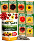 HOME GROWN Sunflower Seeds for Planting | 8 Varieties |1000+ Non-GMO Sun Flower by HOMEGROWN