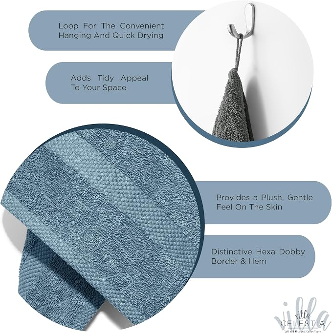 100% Cotton Bath Towel Set of 24-6 Bath Towels, 6 Hand Towels, 12 Wash Cloths - Image 4