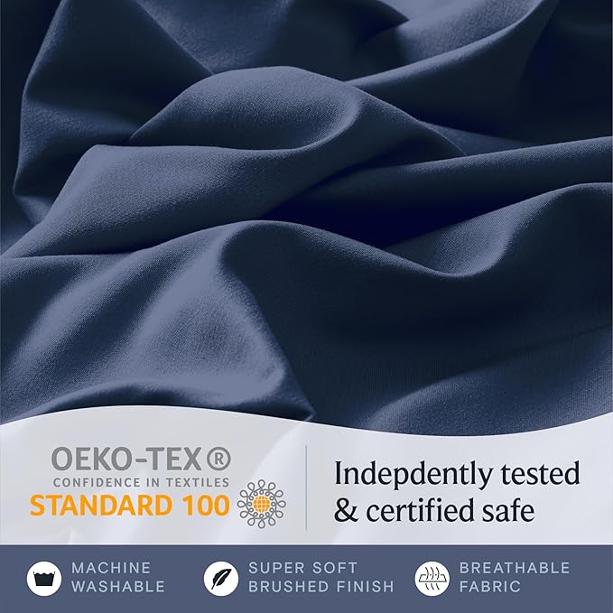 LuxClub 4 PC California King Sheet Set, Breathable Luxury Bed Sheets, Deep - Image 7