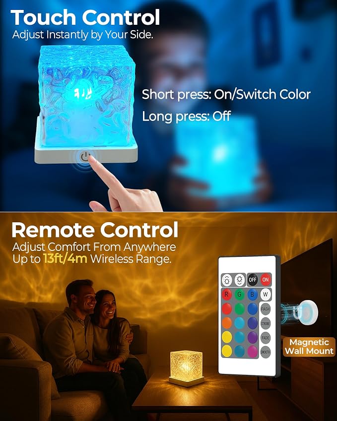 Rechargeable Shower Light No Wiring, 16 Color Ocean Wave Projector Light - Image 5