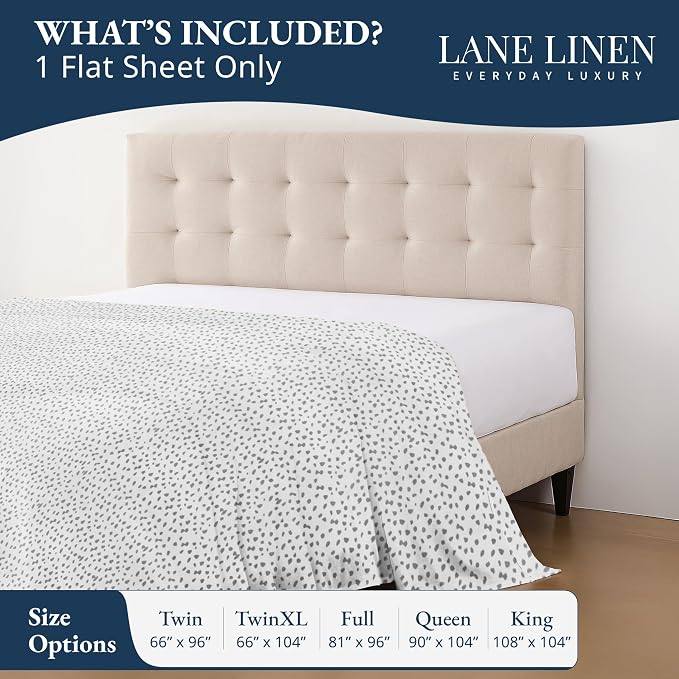 Lane Linen 100% Organic Cotton Twin Size Flat Sheet Only - Image 2