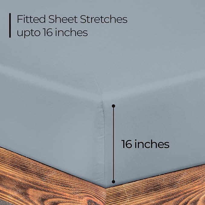 ROYALE LINENS 300 Thread Count 100% Long Staple Combed Cotton Fitted Sheet Twin - Image 2