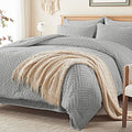 Zzlpp King Comforter Set 7 Pieces, Light Grey Tufted Bed in a Bag by ZZLPP