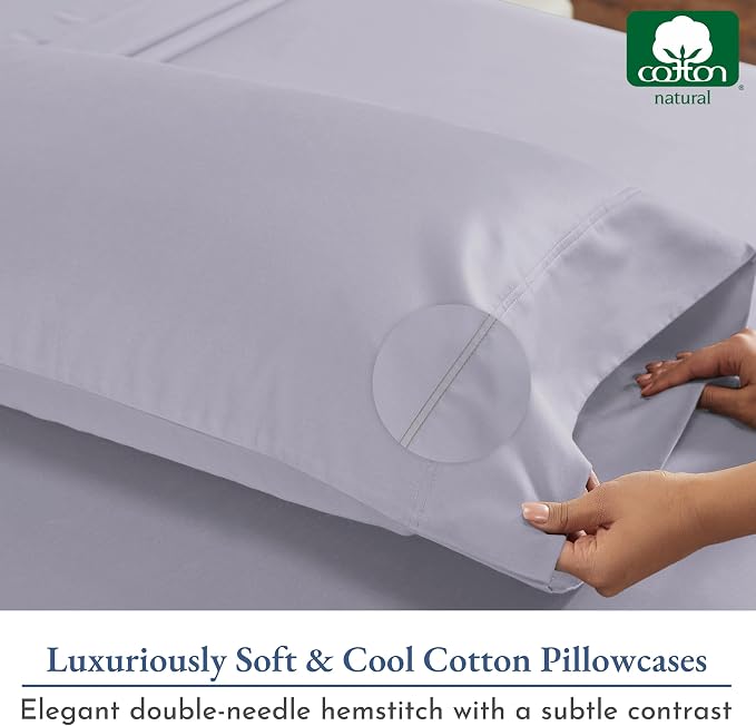 California Design Den 100% Cotton King Size Pillowcases Set of 2, 800 Thread - Image 6