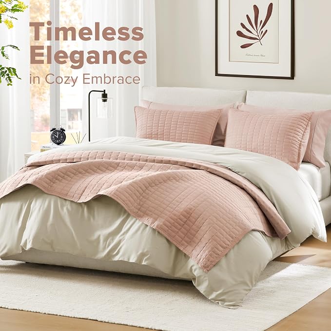 Comfort Spaces Kienna Quilt Set- Double Sided Stitching Design Summer Blanket - Image 2