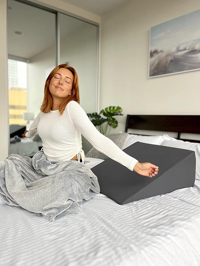 Bamboo Viscose Wedge Pillow Case Cover 24" W x 24" L x 10" H, Moisture-Wicking - Image 7