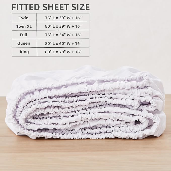 HBHLFZ Queen Fitted Sheet Only, Soft Breathable Bottom Sheet - Image 2