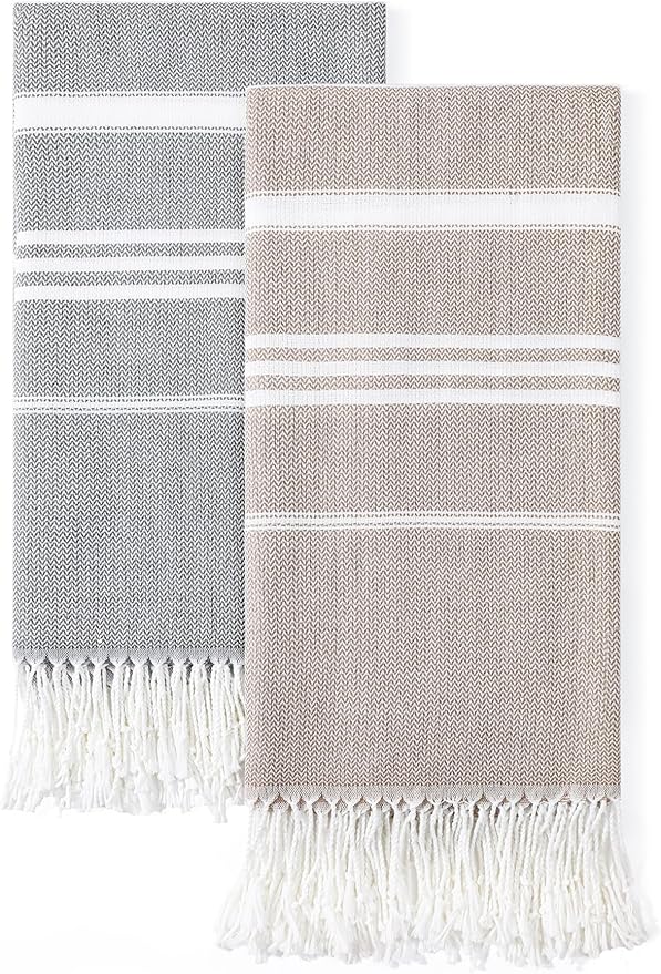 2 Packs Cotton Turkish Beach Towels Sand Free Quick Dry Oversized Bath Pool by ANTFUNYgivesmorechoices