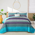 WONGS BEDDING Boho Quilt Set, Lightweight Microfiber Bed Decor Bedspread by WONGSBEDDING