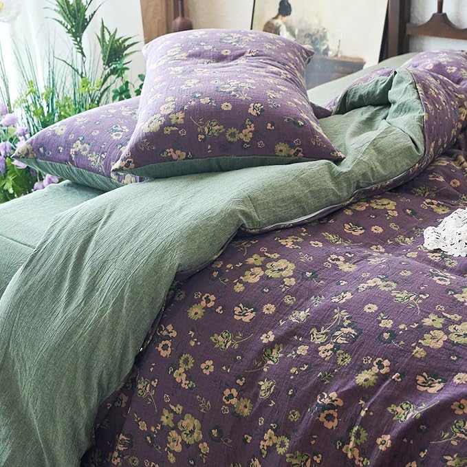 mixinni Vintage Floral Duvet Cover Queen Set - Image 5