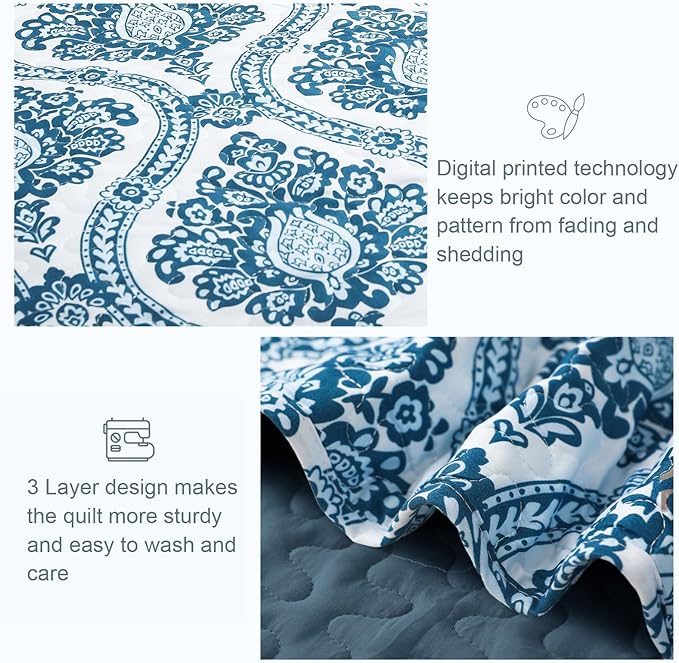 Exclusivo Mezcla Reversible Boho Quilts Queen Size - Image 5