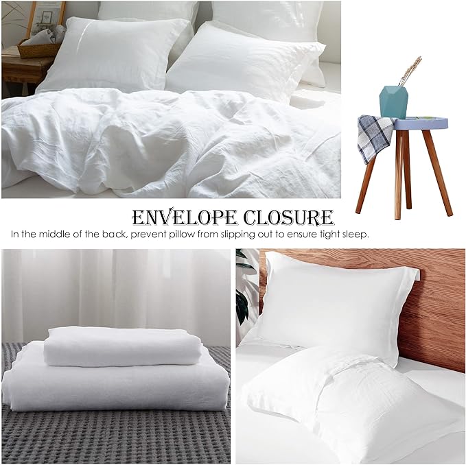 Simple&Opulence 100% Linen Duvet Cover Set 3pcs Basic Style Natural French - Image 4