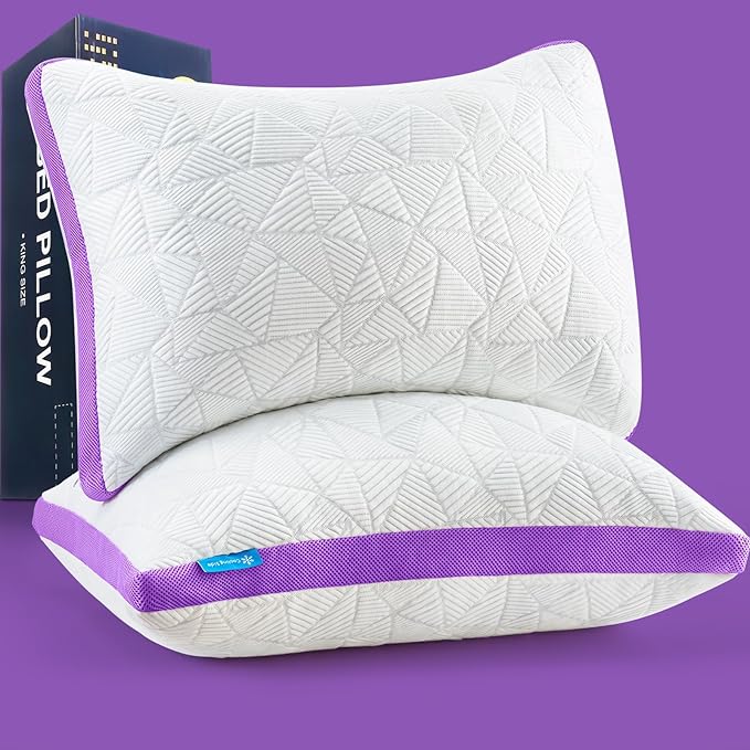 BETU Cooling Pillows Standard Size Set of 2, Shredded Memory Foam Cool Pillows by BETU