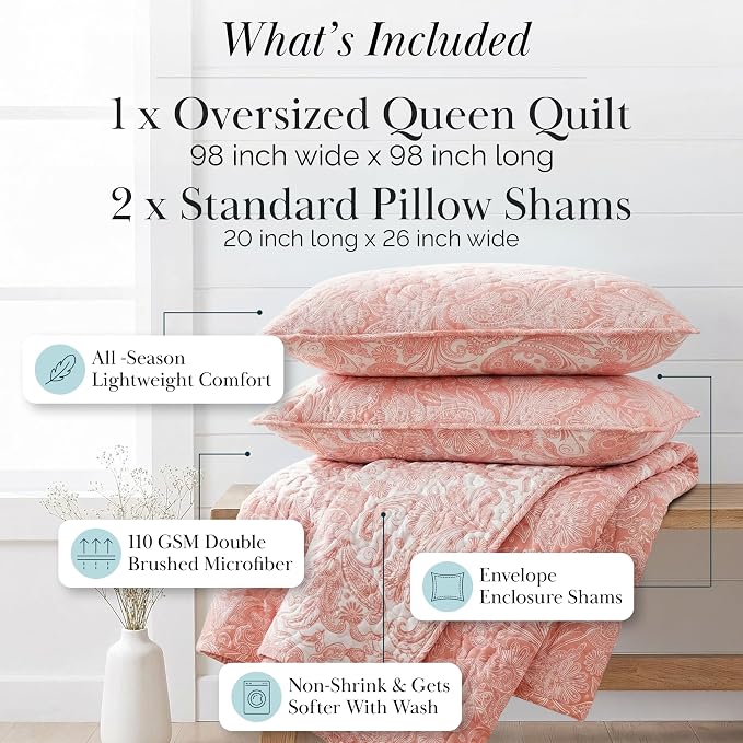 Southshore Fine Living, Inc. Paisley Quilt Queen Size Bedding Set, Summer - Image 2