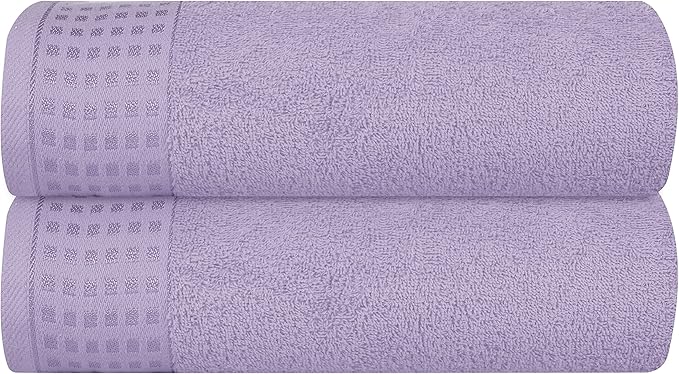GLAMBURG 100% Cotton 2 Pack Oversized Bath Towel Set 28x55 Inches, Ultra Soft by GLAMBURG