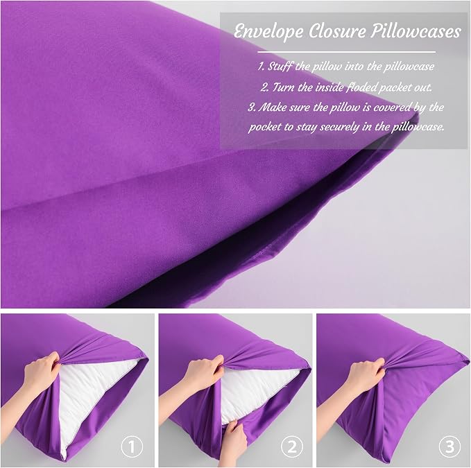 NTBAY King Pillow Cases Set of 2, 2 Pack Brushed Microfiber 20x40 Pillow Cases - Image 4