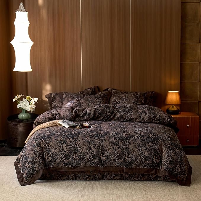 mixinni Duvet Cover Set King, Vintage Opulence Yarn-Dyed Jacquard Double-Layer - Image 9