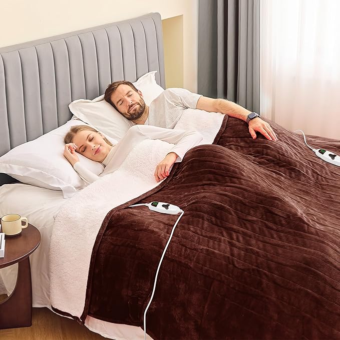 greenoak Heated Blanket Electric Queen Size 84"X90" Dual Control, Heating - Image 2