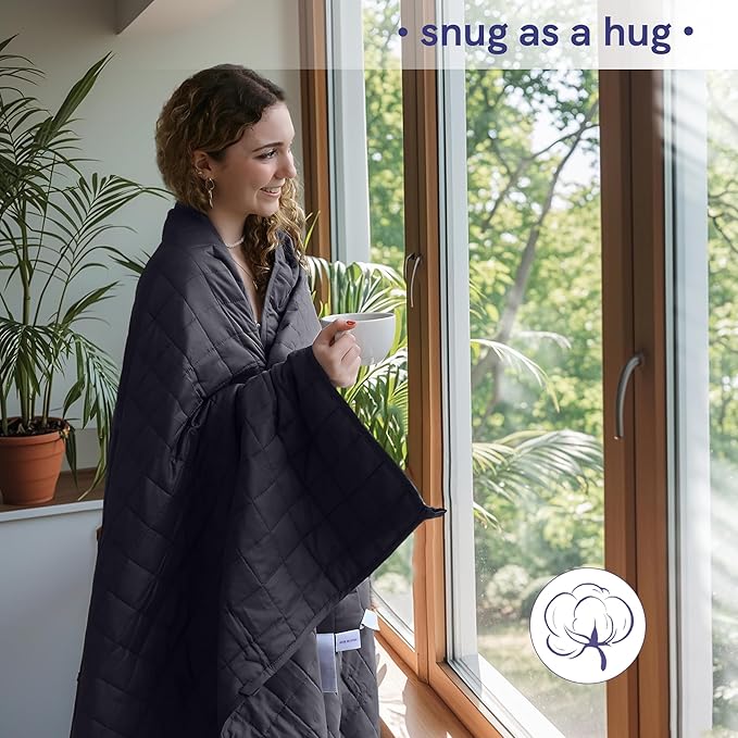 YnM Exclusive Weighted Blanket, Soothing Cotton, Smallest Compartments - Image 3