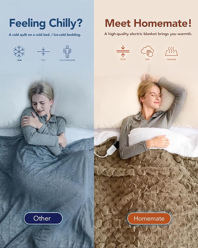Homemate Electric Heated Throw Blanket - Image 4