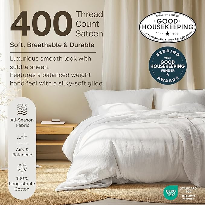California Design Den Soft 100% Cotton Sheets King Size Set, 400 Thread Count - Image 3